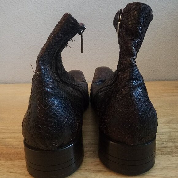 Jo Ghost Boots Mens Size 45 Exotic Leather Zipper Ankle Made In Italy Dress main image 9